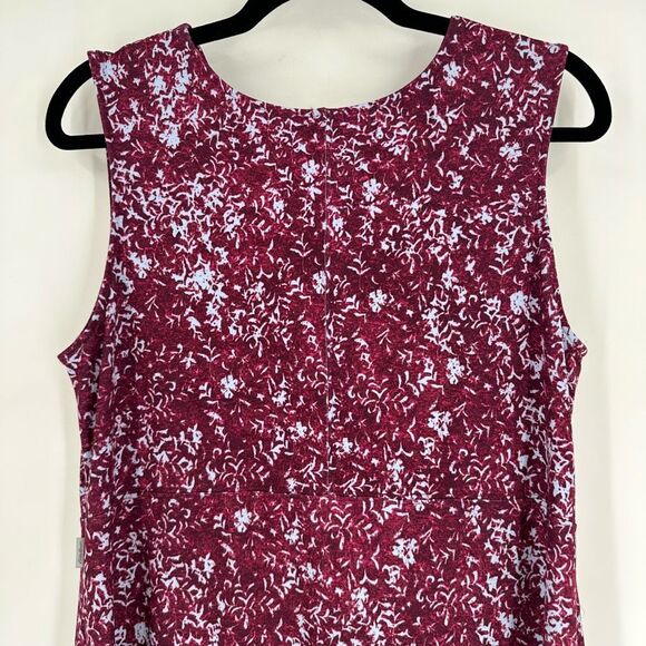 Eddie Bauer Women's Travex Stretch Dress Size L Purple Geometric Knotted Bodice - Picture 8 of 13